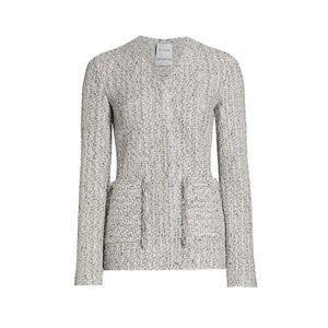 St John Chanel style White Grey Tweed knit Jacket